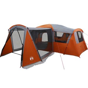 vidaXL Семейна палатка за 20 души Сив и оранжев 745 x 700 x 217 см