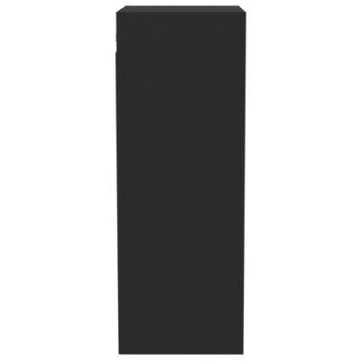 vidaXL Стенен шкаф, Черен, 34,5x32,5x90 см, инженерно дърво