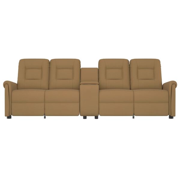 vidaXL 4-местен масажен реклайнер с поставка за чаша, таупе