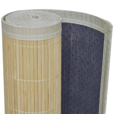 vidaXL Правоъгълен естествен бамбуков килим 80х300 см