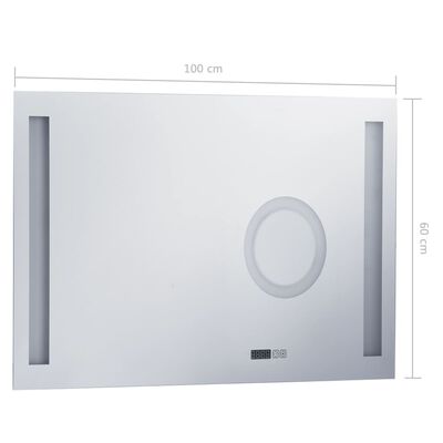 vidaXL Стенно LED огледало за баня с тъч сензор 100x60 см