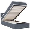 vidaXL Османска легло с матрак и LED, тъмносиво, 100x200 см, кадифе