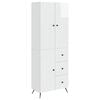 vidaXL Комплект шкафове 2 pcs Бял гланц Инженерна дървесина