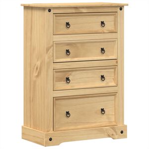 vidaXL Скрин Corona, 80x43x114 см, бор масив