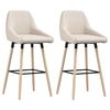 vidaXL Бар табуретки, 2 бр, кремави, текстил