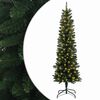 vidaXL Изкуствено Тънко Коледно Дърво 150 см 150 LED светодиода