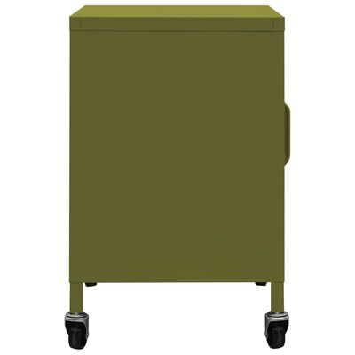 vidaXL Шкаф за съхранение, маслиненозелен, 60x35x56 см, стомана