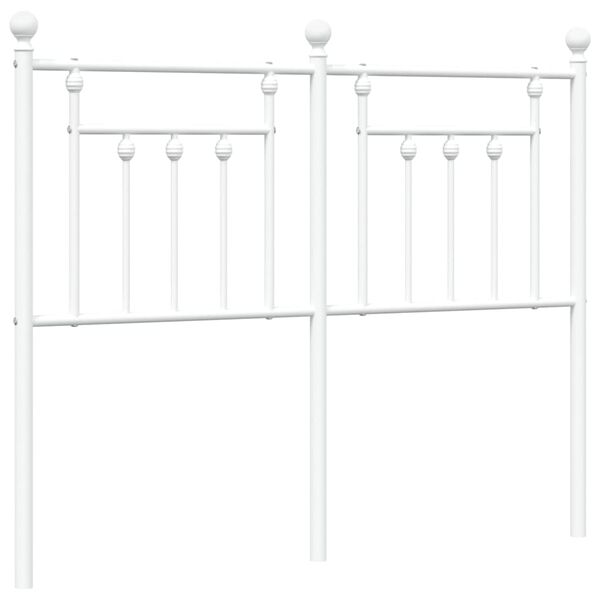 vidaXL Метална табла за глава, бяла, 120 см