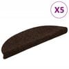 vidaXL Изтривалки за стълби, самозалепващи се, 5 бр., 56x17x3 см, кафяви, полукръгли
