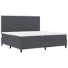 vidaXL Легло с пружинирана основа Тъмен сив и бял 200 x 200 cm