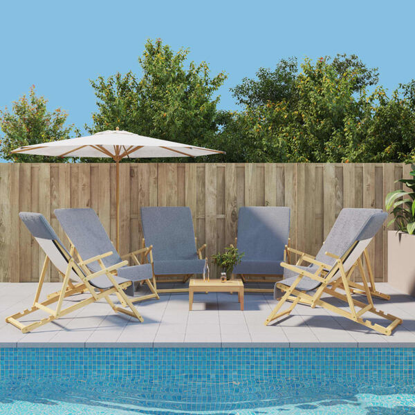 vidaXL Плажни кърпи 6 бр сиви 60x135 см текстил 400 GSM