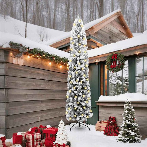 vidaXL С изкуствено коледно дърво с 300 LED светодиода Зелен 240 cm