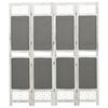 338555 vidaXL 4-Panel Room Divider Grey 140x165 cm Fabric