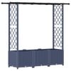 vidaXL Повдигнато легло с решетка и покривка Сиво 162,5 x 40 x 136 см