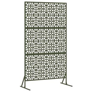 vidaXL Екран за уединение 100 x 50 x 180 см Стомана Маслиненозелено