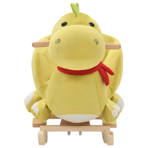 vidaXL Люлеещо се драконче с облегалка плюш 60x32x53 см зелен лайм