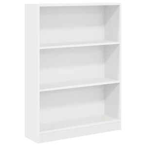 vidaXL Библиотека, бяла, 80x24x109 см, инженерно дърво