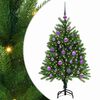 vidaXL Коледно дърво с 150 LED светодиода с поставка Зелен 120 cm ПЕ