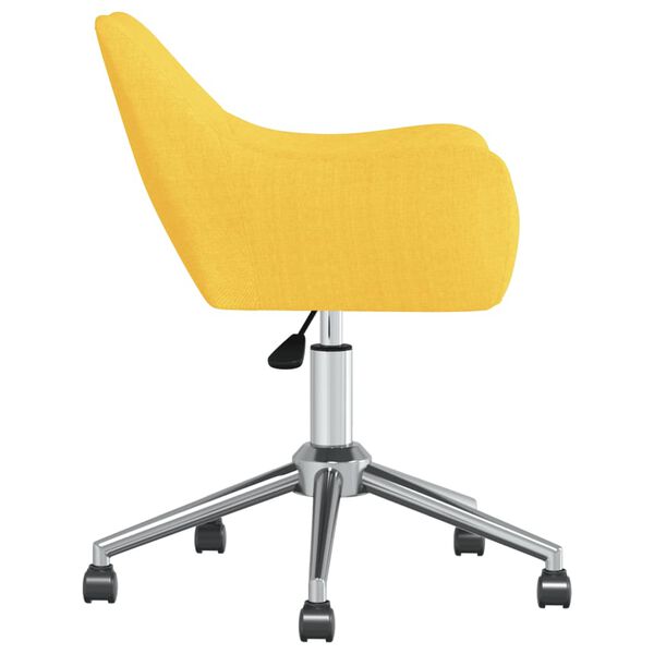 vidaXL Въртящ се трапезен стол, жълт, текстил