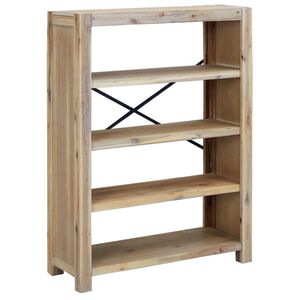 vidaXL Библиотека с 4 рафта, 80x30x110 см, акациево дърво масив