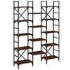 vidaXL Етажерка за книги кафяв дъб 127,5x28,5x172,5 см инженерно дърво