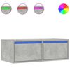 vidaXL ТВ шкаф с LED осветление, бетонно сив, 75x35,5x25 см
