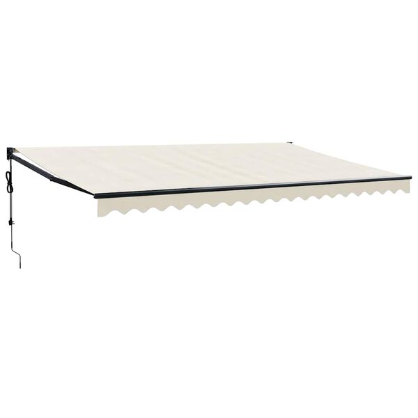 vidaXL Автоматично прибираща се тента, кремаво, 5x3 м