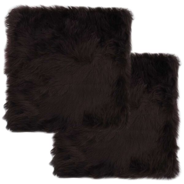 vidaXL Подложки за столове 2 бр кафяви 40x40 см естествена овча кожа