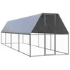 vidaXL Външна клетка за пилета, 2x8x2 м, поцинкована стомана
