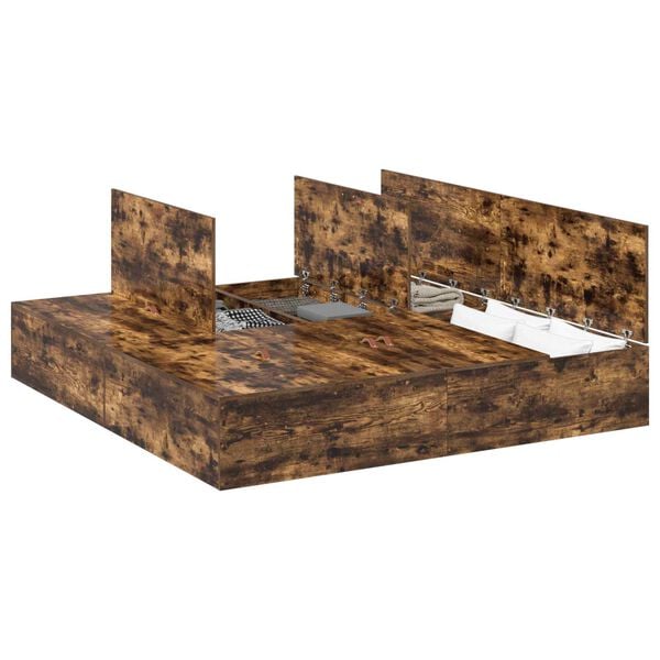 vidaXL Легло с място за съхранение Димян дъб 180 x 200 cm