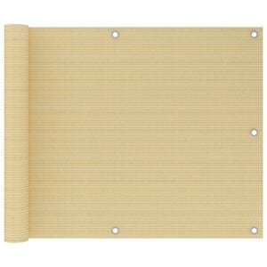 vidaXL Балконски параван, бежов, 75x300 см, HDPE
