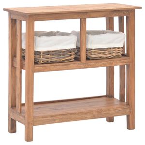 vidaXL Конзолна маса, масивно махагоново дърво, 69x28x70 см