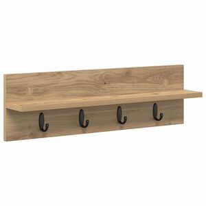 vidaXL Стенен закачалка за палта Дъб 60 x 10,5 x 18 см Инженерно дърво
