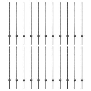 vidaXL Стълб за ограда. 22 pcs Сив 160 cm Стомана
