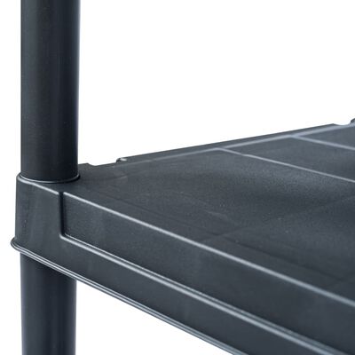 vidaXL Стелаж за съхранение, черен, 125 кг, 60x30x180 см, пластмаса