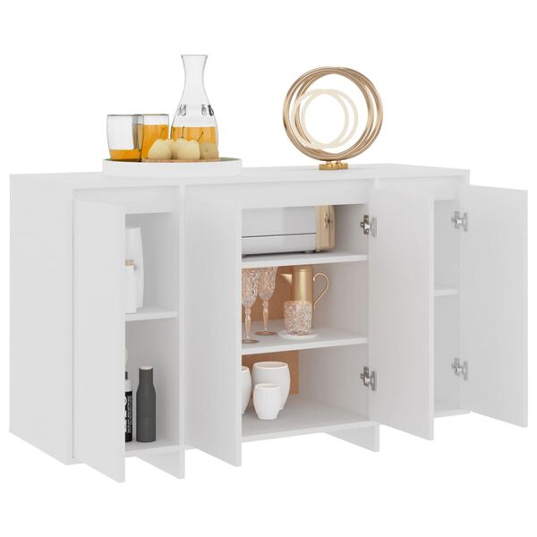 vidaXL Сайдборд, бял, 120x41x75 см, инженерно дърво