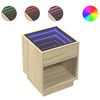 vidaXL Маса за кафе с Infinity LED, сонома дъб, 40x40x50 см
