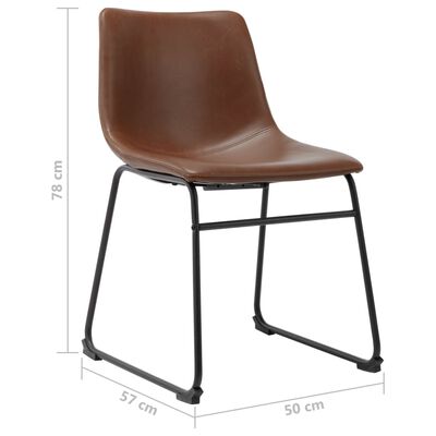 vidaXL Трапезен стол, светлокафяв, изкуствена кожа