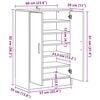 vidaXL Шкаф за обувки, старо дърво, 60x35x92 см, инженерно дърво