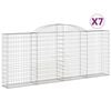 vidaXL Габионни кошници арка 7 бр 300x30x120/140см поцинковано желязо