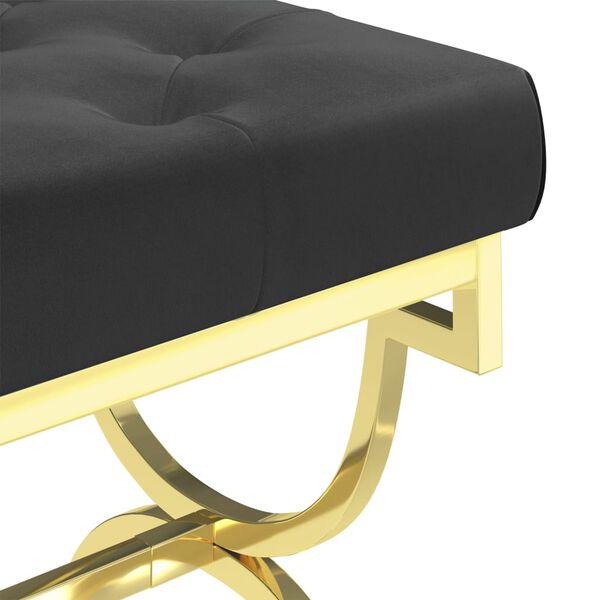 vidaXL Пейка, 99 см, черно кадифе и неръждаема стомана