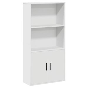 vidaXL Библиотека, бяла, 60x24x120 см, инженерно дърво