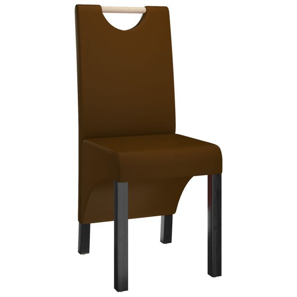 vidaXL Трапезни столове, 4 бр, кафяви, изкуствена кожа