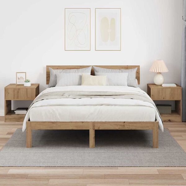 vidaXL Крайна масичка 2 pcs Дъб 40,5 x 40 x 45 см Инженерно дърво