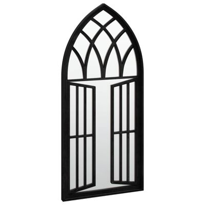 vidaXL Огледало, черно, 100x45 см, желязо, за употреба на закрито