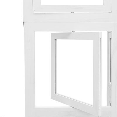 vidaXL Разделител за стая, 4 панела, бял, дърво пауловния масив