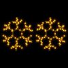 vidaXL Коледни фигури снежинки с LED, 2 бр, топло бяло, 38x37 см