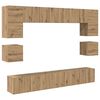 vidaXL Комплект ТВ шкаф 8 pcs Дъб Инженерно дърво