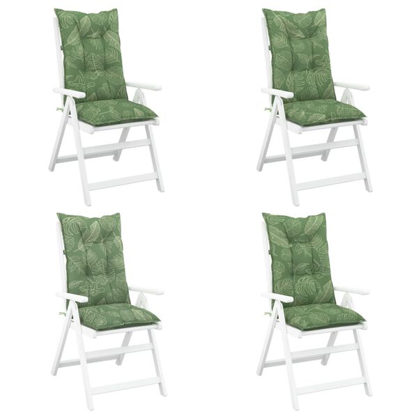 vidaXL Възглавници за градински столове 4 бр на листа 120x50x7 см плат