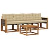 vidaXL Комплект дивани за открито 5 pcs Натурален и Бежов